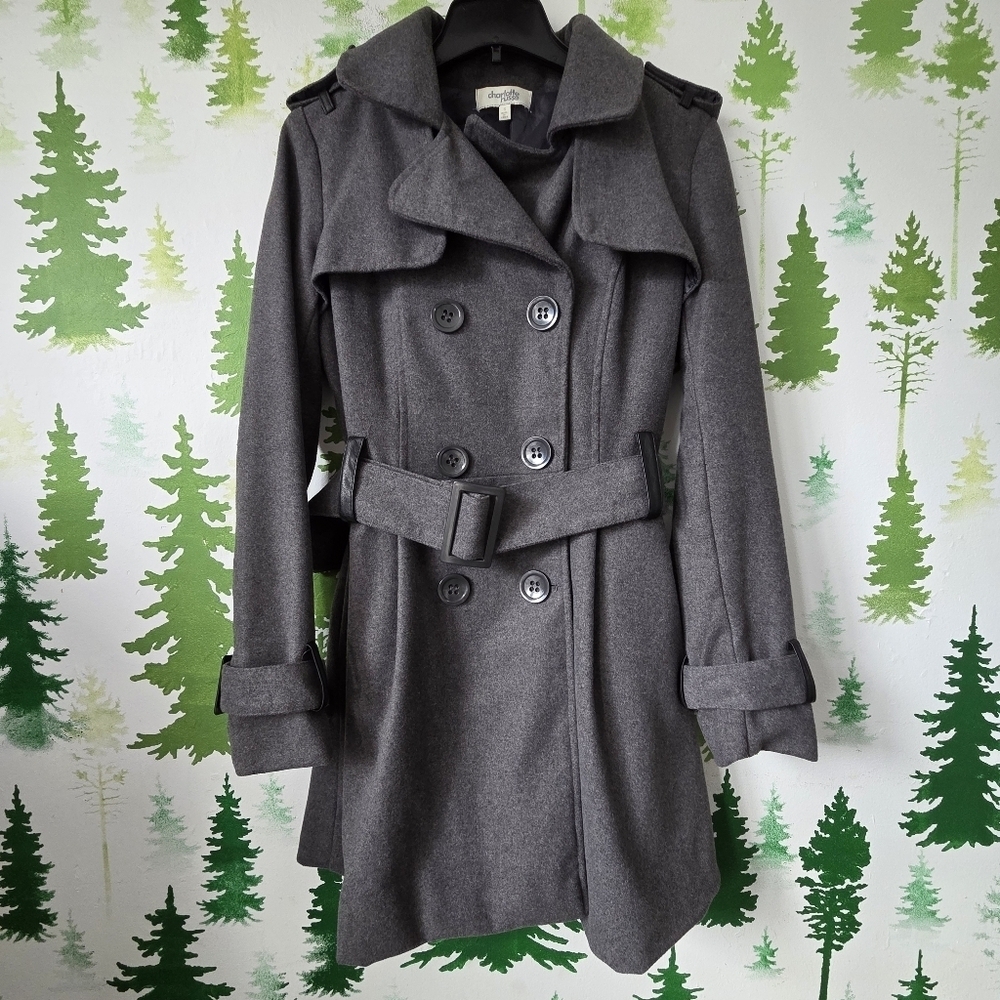 Gray Charlotte Russe Double-Breasted Women's Coat.